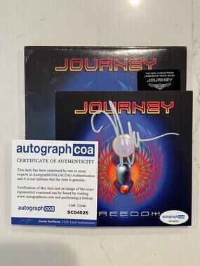 Journey SIGNED CD Art Card Freedom Neal Schon AUTOGRAPHED COA ACOA #2